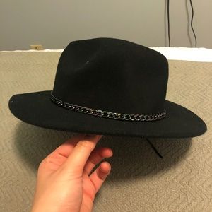 Black suede hat